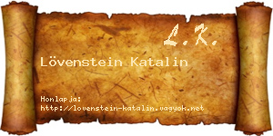 Lövenstein Katalin névjegykártya